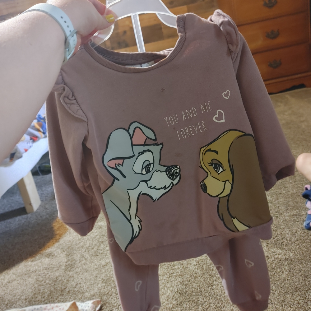 Disney Brown Kids Matching Set with Lady and the Tramp
